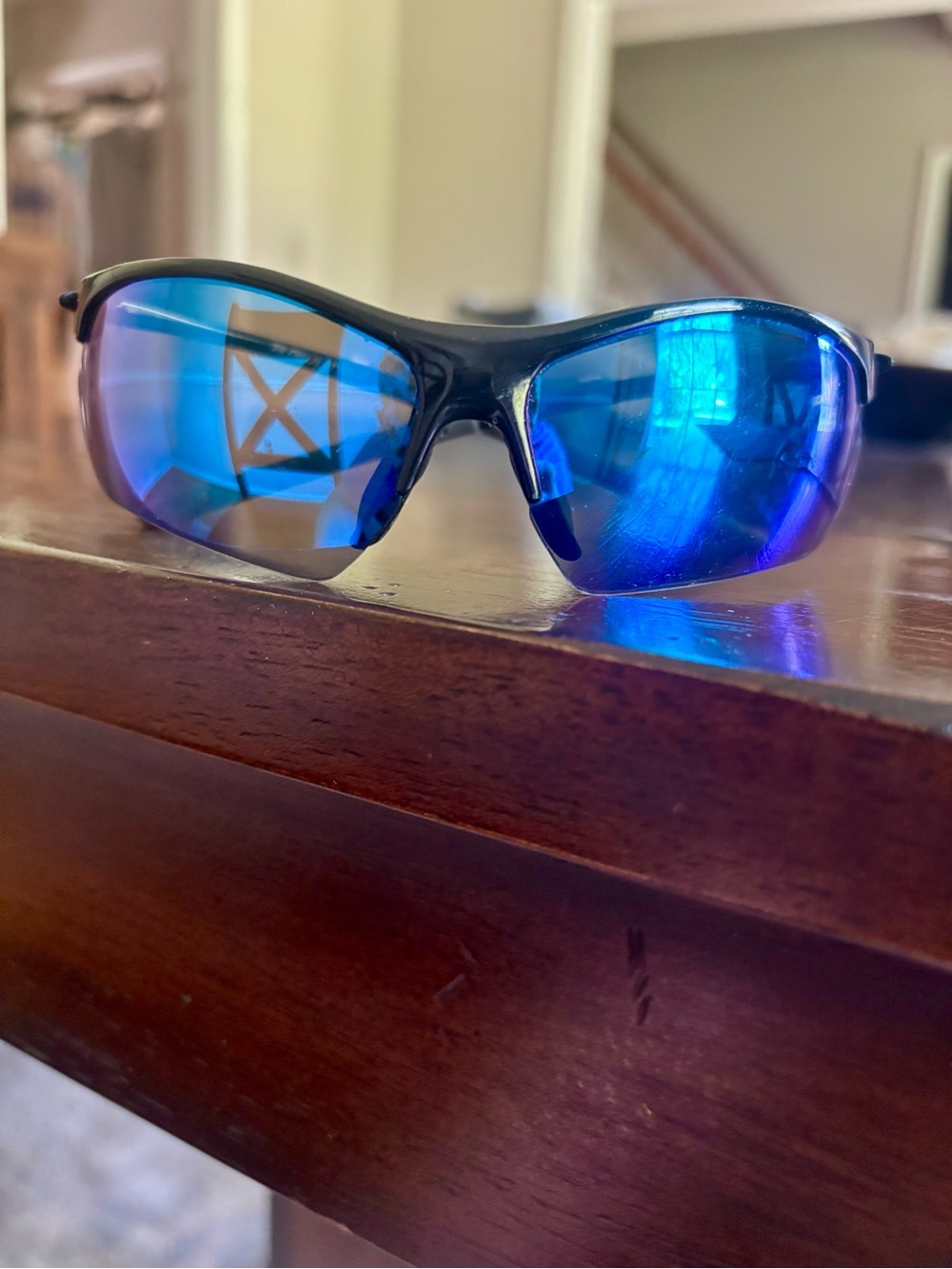 Sporty Blue Mirrored Rawlings Sunglasses